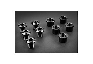 Absoluteblack absoluteBLACK Kedjedrevsbult 5-arm Road and MTB 5x korta bultar + muttrar aluminium svart Torx T30