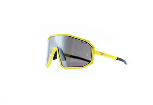 Kliff Kliff Podium | Glasögon för cykel, löpning och annan sport | Yellow / Smoke Silver Mirror