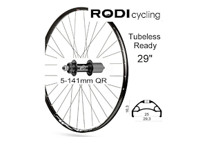 Rodi RODI TRYP25 TLR 29" 5-141mm QR Bak | Bakhjul MTB | Svart